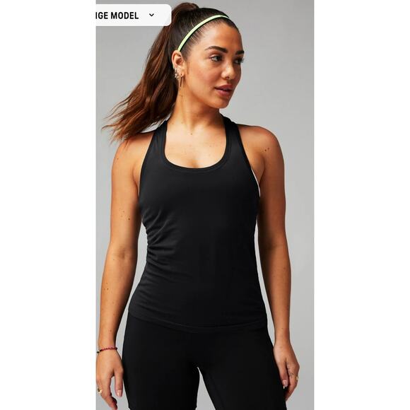Fabletics Feather Tech Racerback Tank Top Black Womens XL New Athletic Shirt - Picture 2 of 9